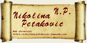 Nikolina Petaković vizit kartica